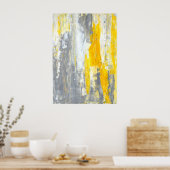 Poster 'Ensemble' Gris et Jaune Art Abstrait (Cuisine)
