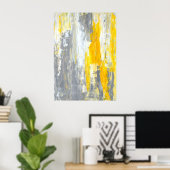 Poster 'Ensemble' Gris et Jaune Art Abstrait (Bureau à domicile)