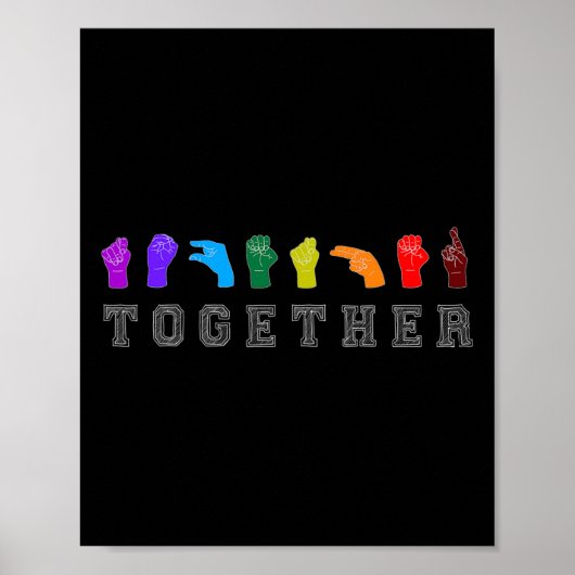 Poster Ensemble Langue des Signes ASL LGBT Awarenes (Devant)
