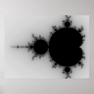 Poster Ensemble Mandelbrot en niveaux de gris