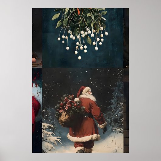 Poster Ensemble Méga Noël 100 Impressions, Hiver Vintage (Devant)