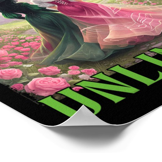 Poster Ensemble sorcières illimitée rose verte sorcière H (Coin)