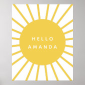 Poster Ensoleillement | Nom Hello Modern Scandi Mustard S (Devant)