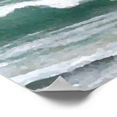 Poster Entendre l'affiche d'art Waves Crash Ocean Seashor (Coin)