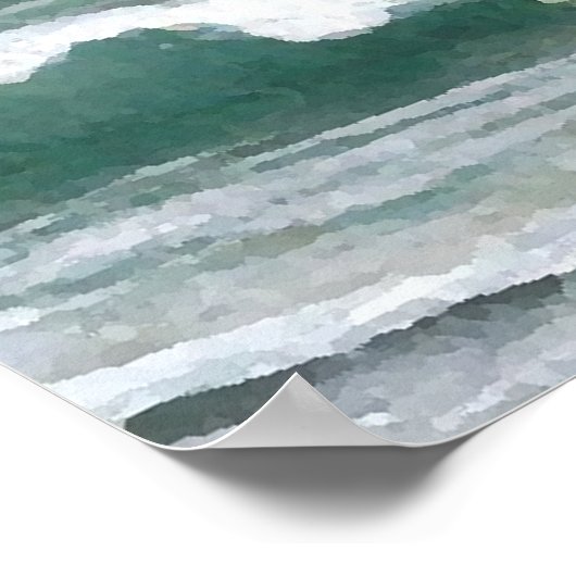 Poster Entendre l'affiche d'art Waves Crash Ocean Seashor (Coin)