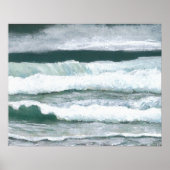 Poster Entendre l'affiche d'art Waves Crash Ocean Seashor (Devant)