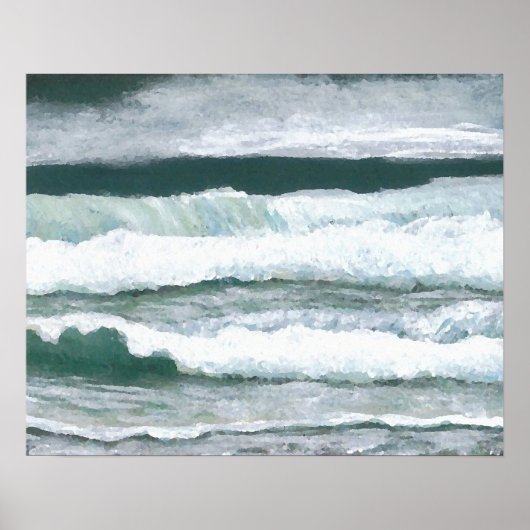 Poster Entendre l'affiche d'art Waves Crash Ocean Seashor (Devant)
