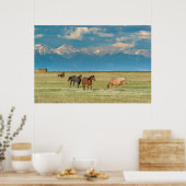 Poster Entendu de chevaux à Hayfield (Cuisine)