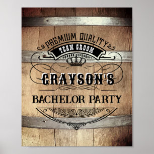 Poster Enterrement de vie de garçon Tonneau de Whisky Rus