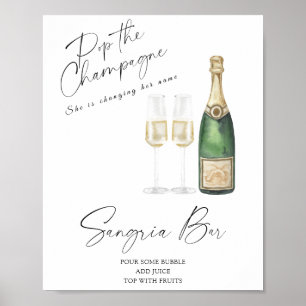 Poster enterrement de vie de jeune fille au champagne - b