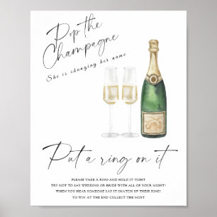 Poster Enterrement de vie de jeune fille au champagne - M