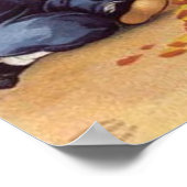 Poster Entertaining Halloween Boy Carving Pumpkin (Coin)