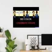 Poster entièrement coloré aveugle (Bureau à domicile)