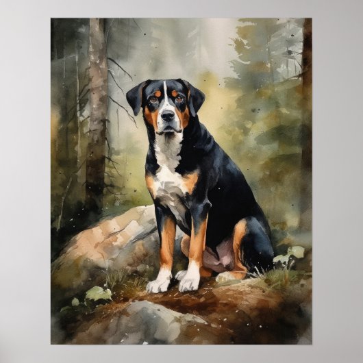 Poster Entlebucher Mountain Dog Art Imprimer l'affiche (Devant)