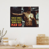 Poster Entraînement abdominal motivation salle de sport (Cuisine)