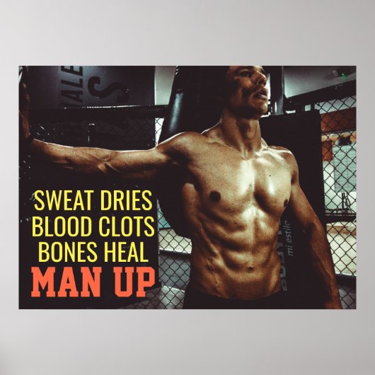 Poster Entraînement abdominal motivation salle de sport (Devant)