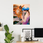 Poster Entraînement Cheval L'Amour des Chevaux Canvas Pri (Bureau à domicile)