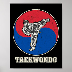 Poster Entraînement d'art martial de kickboxing de Taekwo