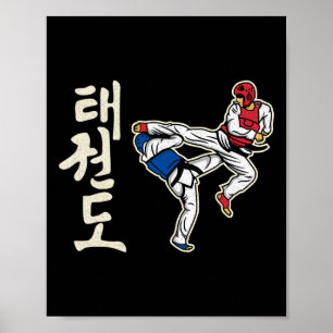 Poster Entraînement d'arts martiaux de karaté de kickboxi