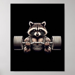 Poster Entraînement de gym pour le Raccoon arraché pour l