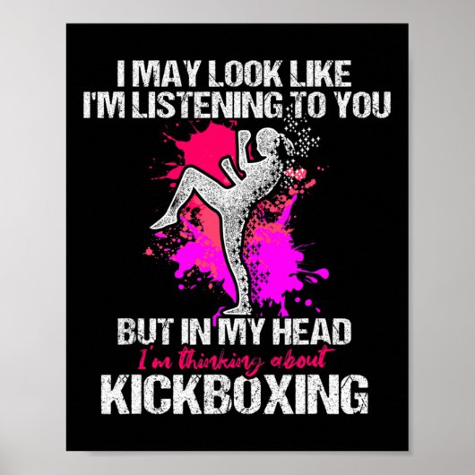 Poster Entraînement de kick-boxing à l'écoute de kick-box (Devant)