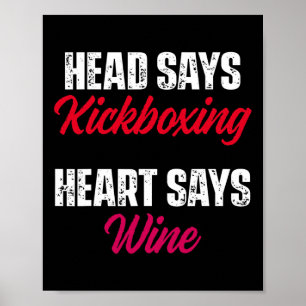 Poster Entraînement de kickboxing à cœur de vin