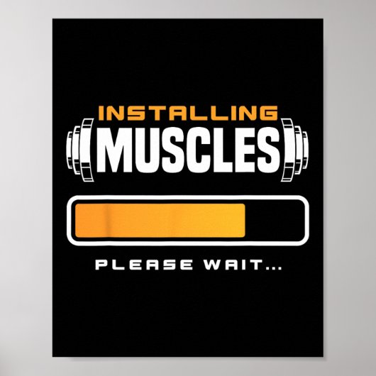 Poster Entraînement de poids amusant (Devant)