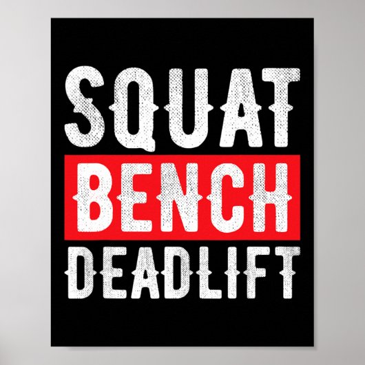Poster Entraînement du poids du banc de levage de squat (Devant)