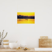 Poster Entraînement En Aviron Au Coucher Du Soleil (Cuisine)