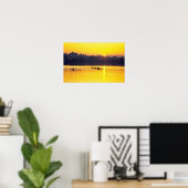 Poster Entraînement En Aviron Au Coucher Du Soleil (Bureau à domicile)