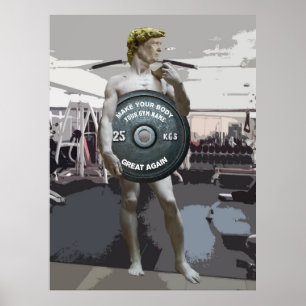 Poster Entraînement Gym Drôle David Comme Donald Trump Co