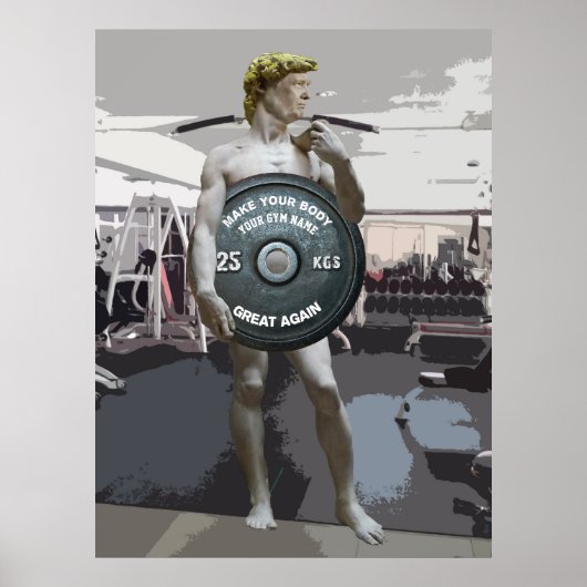 Poster Entraînement Gym Drôle David Comme Donald Trump Co (Devant)