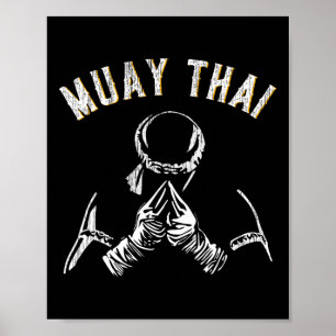 Poster Entraînement Vintage Muay Thai Mma Kickboxing