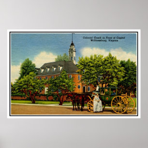 Poster Entraîneur colonial devant le capitol Williamsburg