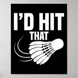 Poster Entraîneur de badminton navette Id frappe joueur d