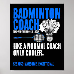 Poster Entraîneur de badminton raquette navette passe-tem