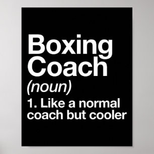 Poster Entraîneur de boxe Funny Sports Définition Entraîn