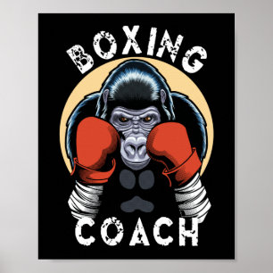 Poster Entraîneur de boxe Gorilla - Entraîneur sportif