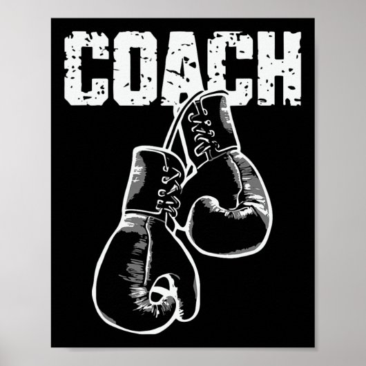 Poster Entraîneur de boxe Kickboxing Gants de boxe rétro (Devant)