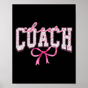 Poster Entraîneur de cheer Coach Fleur Coquette Arc Cheer