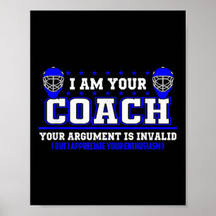 Poster Entraîneur de crosse drôle Entraîneur de hockey su