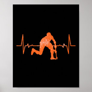 Poster Entraîneur de hockey sur gazon Battement de coeur