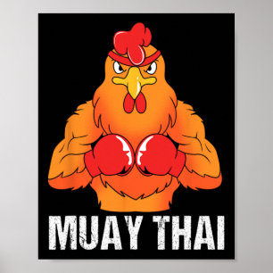 Poster Entraîneur de kickboxing Thaïlande Coq Muay Thai