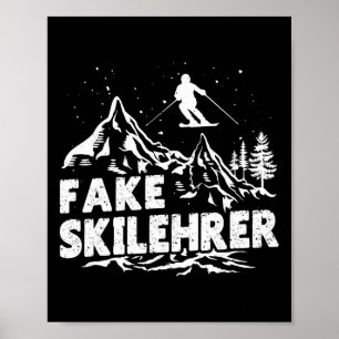 Poster Entraîneur de ski Faux Skilehrer Ski drôle Après-s