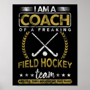 Poster Entraîneur Sportif Mentor Équipe de Hockey sur Gaz