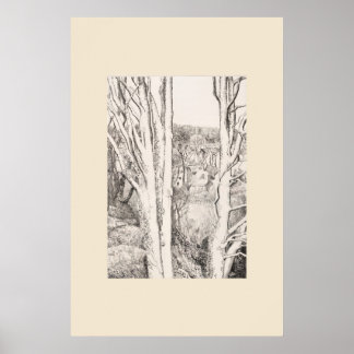 Poster Entre les arbres Cornwall Eleanor Hughes Réimpress