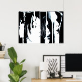 Poster Entre l'impression des lignes (Bureau à domicile)