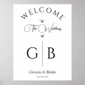 Poster Entrée de réception de mariage chic et épurée (Devant)