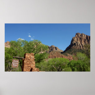 Poster Entrée du parc national de Zion dans l'Utah
