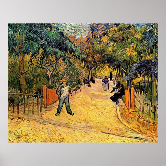 Poster Entrée du parc public par Vincent van Gogh (Devant)